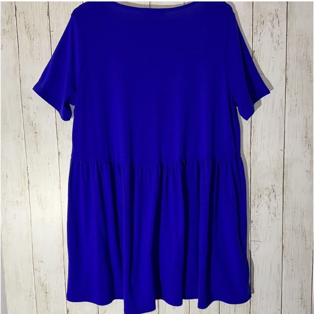 Women’s Short Sleeve Tiered Tunic Top - Royal Blue